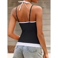 thumbnail image 7 of Sociala Halter Crop Tank Tops for Womens Color Blocked Summer Cami Tops Adjustable Straps Camisoles, 7 of 7