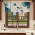 thumbnail image 6 of 2 Pack Valances for Window, Navy Blue Fish Short Curtains for Kitchen Bedroom Living Room, Nautical Coastal Summer Ocean Modern Rustic Rod Pocket Small Window Treatment Valance Drapes 60 x 18 Inch, 6 of 8