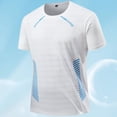 thumbnail image 5 of Men's Cooling Running Shirts Anti Odor Moisture Wicking Breathable Workout Athletic Short Sleeve Lightweight Gym Tee Big and Tall Size XL-5XL White, 5 of 9