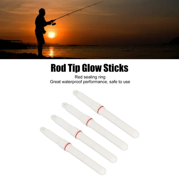4PCS Fishing Glow Sticks ABS LED Float Rod Tip Luminous Light Sticks With  Battery For Dark Night Fishing 
