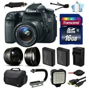 Angle View: Canon EOS 70D DSLR SLR Digital Camera with 18-55mm Lens (16GB Essential Bundle)