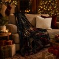 thumbnail image 3 of Raven and Roses Still Life, Dark Romantic Celestial Style, Warm Flannel Blanket for Living Room and Reading Nook, Art Lovers Autumn Gift, Festive Home Decor, 3 of 9