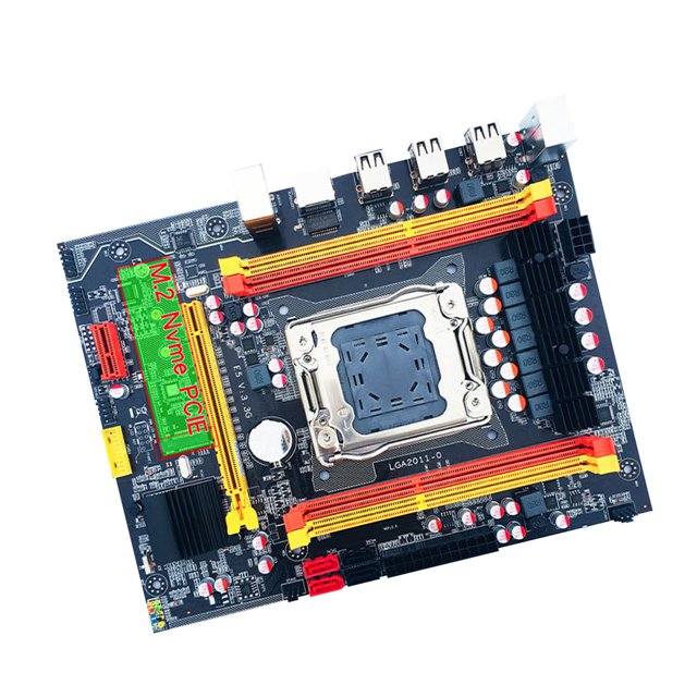 Moyic Placa base de computadora LGA 2011 M.2 NVME SSD Placa base REG ECC DDR3 Soporte de memoria Piezas de computadora Cables de computadora
