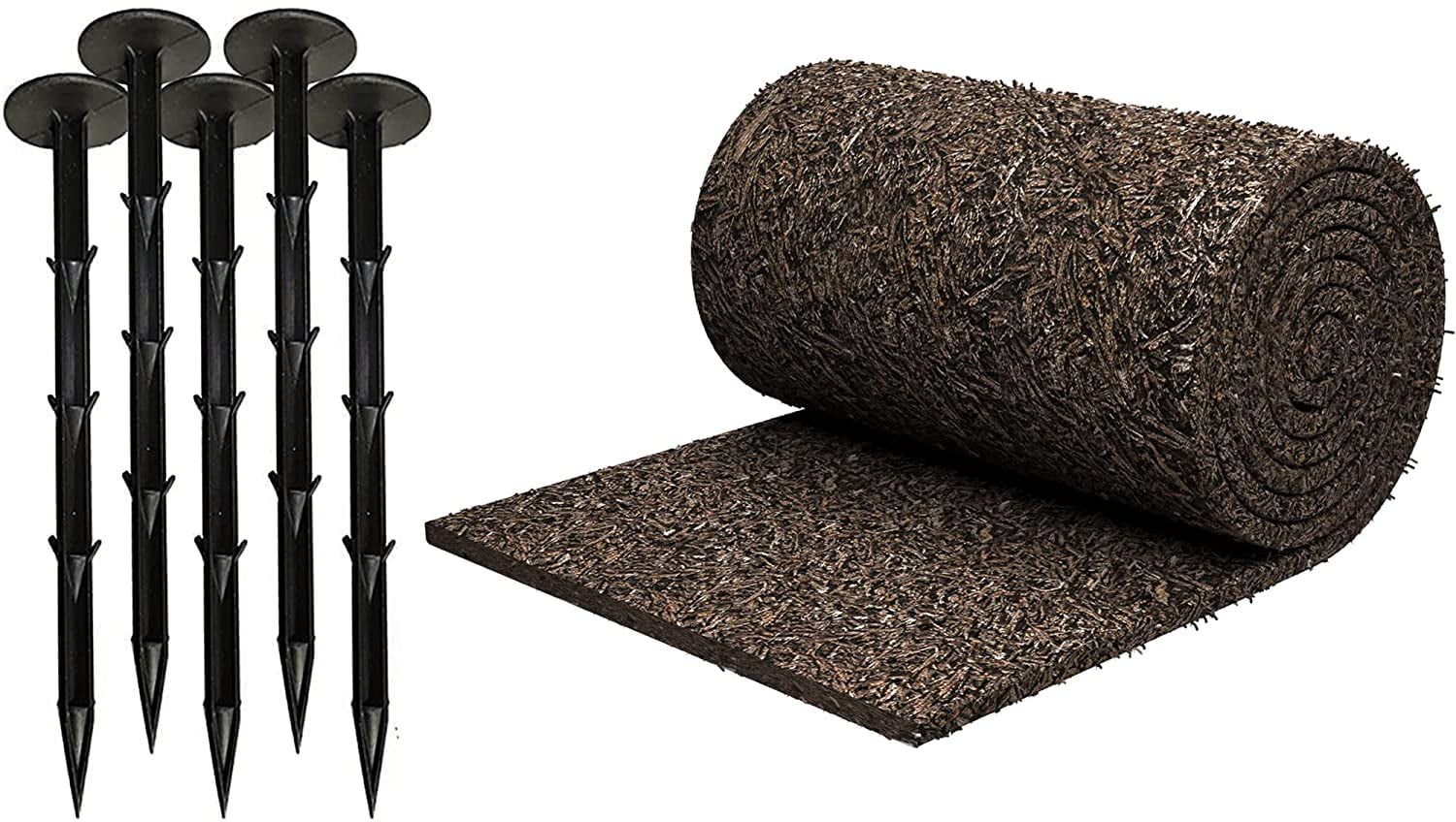 Black Rubber Mulch Border for Landscaping, 6' L x 22'' W Roll, Natural