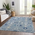 thumbnail image 6 of HomeRoots 679197 9 x 12 ft. Denim Blue Beige & Ivory Oriental Washable Machine Made Rectangle Area Rug with UV Protection, 6 of 9