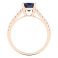 thumbnail image 4 of 2.21 ct Oval Cut Simulated Blue Sapphire Solitaire with Accents Engagement Ring for Women in 18K Rose Gold, 4 of 5