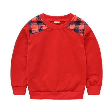 

Jamicy Kids Crewneck Sweatshirts Clearance Little Boys Girls Sweatshirt Plain Crew Neck Pullover Soft Casual Spring Autumn