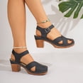 thumbnail image 5 of QNANSPI Women's Wedge Heel Shoes, Summer Casual Footwear for Women, Women Buckle Closure Fashion Broad Heel Slide Footwear For Summer Shoes, 5 of 6