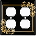 thumbnail image 3 of Metal Light Switch Plate Cover Elegant Victorian Floral Frame Black FRA081, 3 of 13
