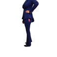 thumbnail image 3 of OrlyCollection Womens Peplum Blazer with Silver Buttons High Low Jacket (Royal, 1X), 3 of 5