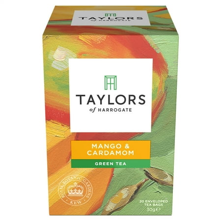 Cardamom Tea - Taylors of Harrogate, Mango & Cardamom Green Tea, Tea Bags, 20 Ct