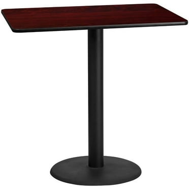 Bowery Hill 30" x 48" Restarant Bar Table in Black and Mahogany