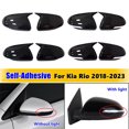 thumbnail image 2 of 2X Car Rearview Side Mirror Cover Wing Cap Exterior Door Housing Shell Trim ABS For Kia Rio 2018 2019 2020 2021 2022 2023 With Light Black, 2 of 6