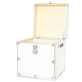 thumbnail image 3 of Rhino Trunk & Case Cube Leather Embossed Vinyl Trunk, College, Home & Storage 18"x18"x20" (White), 3 of 5