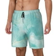 thumbnail image 2 of Haiem Blue Marble Mens Swim Trunks with Compression Liner 2 in 1 Swimming Shorts Stretch Swimwear Quick Dry,Board Shorts-Medium, 2 of 9