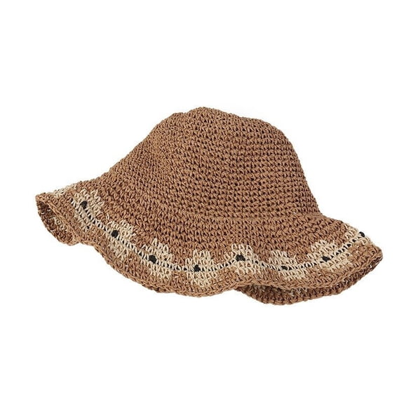 SikaFu Foldable Version Straw Hat For Women, Summer Beach Hat For Beach Outings, Style Fresh Sun Protection And Sunshade Hat Trend