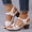 White, variant on Women's Plus Size Peep Toe High Block Heel Sandals, Adjustable Buckle Casual Style, Comfortable Trendy Outdoor Beach Summer Shoes White 36