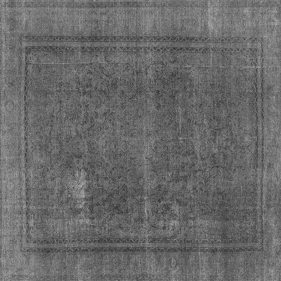 Ahgly Company Indoor Square Oriental Gray Industrial Area Rugs, 7' Square