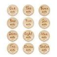 thumbnail image 3 of Kokiya 12 Pieces Baby Milestone Cards Wooden Monthly Cards Newborn Photo Props Engraved StyleA, 3 of 9
