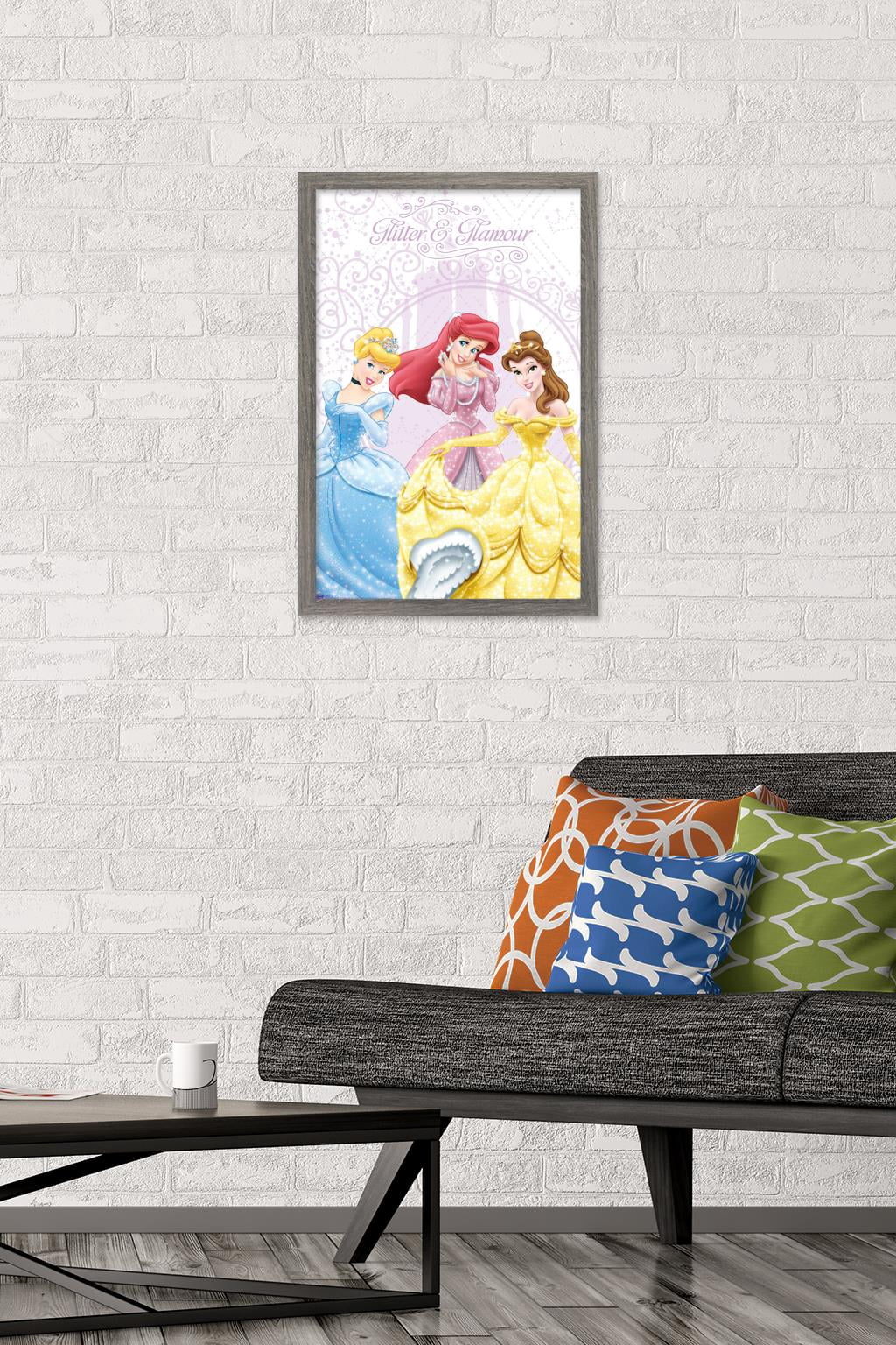 Disney Princess - Glitter and Glamour Wall Poster, 14.725" x 22.375", Framed