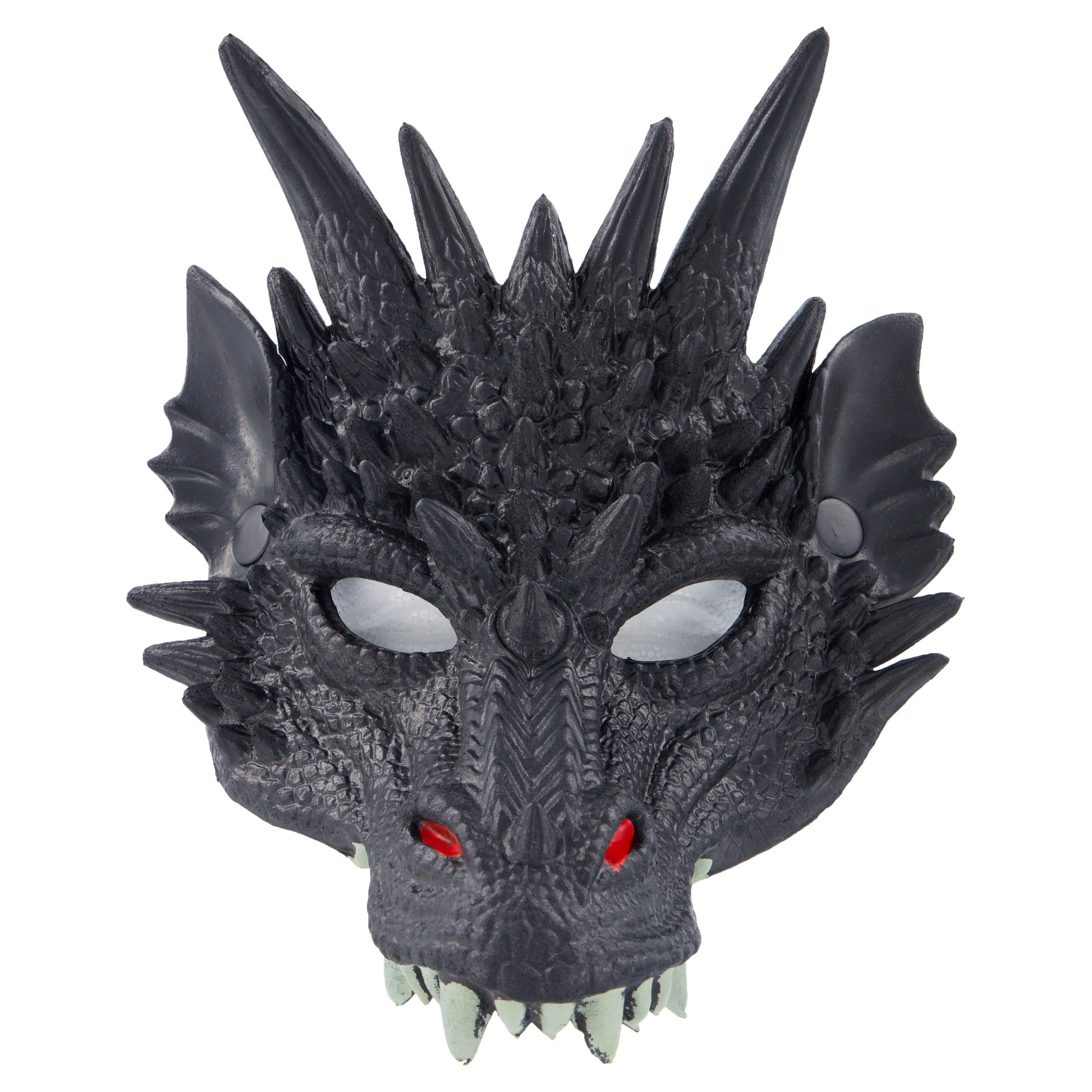 Dragon Mask Costume Accessory for Adults, Black, Halloween by Way To Celebrate