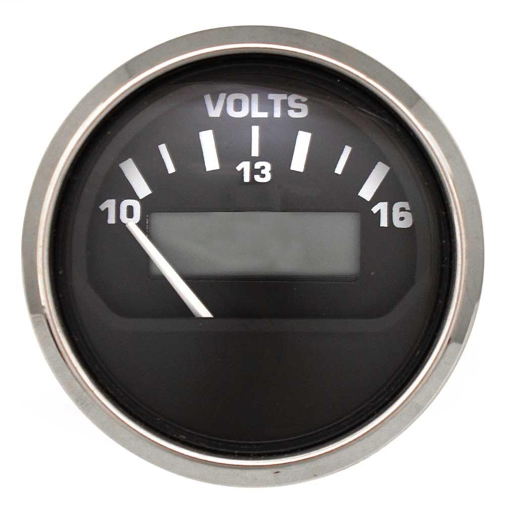 Faria Boat Volt Gauge GH0014A Hour Meter 2 Inch Black Silver