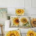 thumbnail image 3 of Yuedong Hold Pillow Cushion Cover With Zipper Home Decor 45*45cm Sunflower Series Linen Cotton For Sofa Patio Chair Bedroom, 3 of 11