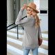 thumbnail image 4 of Blusas de Otoño para Mujer, con Escote en V, Encaje, Larga, Holgadas, con Ribete de Bloques de Color, Moda 2025 Gris XL, 4 of 10