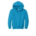 thumbnail image 5 of Port & Co Teen Unisex Regular Plain Long Sleeves Sweatshirt Neon Blue X-Large, 5 of 6