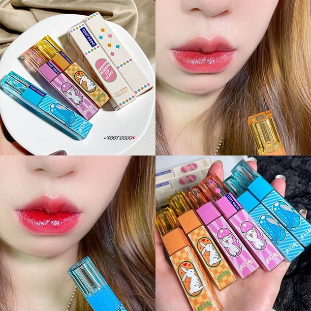 Water-light Mirror Lip Glaze Long-lasting Moisturizing Lip Gloss Film-forming Fast Cartoon Liquid Plump Lipstick Korean Makeup02 He Qiyong unisex