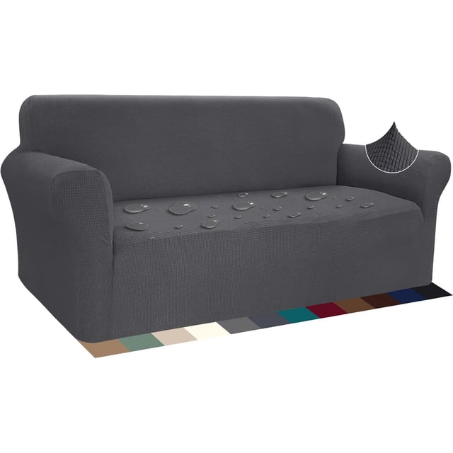 Fundas de sofá de jacquard, funda de sofá antideslizante con rodillos de espuma para un agarre seguro, protector de muebles de sofá universal en material elástico para todo tipo de sofás (triple,