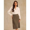 thumbnail image 2 of DARING DIVA Women's Pencil Skirt with High Waist and Split Back 2XL Brown, 2 of 6