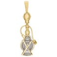 thumbnail image 3 of 10K Yellow Gold Genuine Diamond Hookah Shisha Pendant 1.85" Mens Charm 0.70 CT., 3 of 5