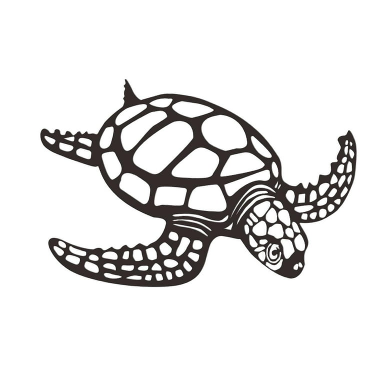 menolana Sea Turtle Statue Metal Versatile Modern Art Wall Decor Animal Figurines for Fence Kitchen Bathroom Indoor Outdoor TV Cabinet 30x28cm