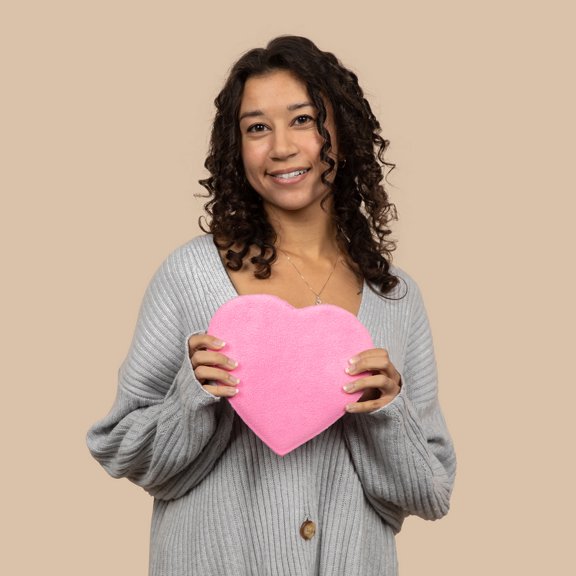 Love Ease Heart Shaped Microwavable Period Heating Pad for Cramps, Menstrual Pain Relief Abdominal Heat Patch, for Pain Relief (Large Heart (8"x8"))