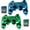 ClearBlue and ClearGreen, variant on Controller for PS-2 Play 2 Double Vibration 2 - Black and ClearRed