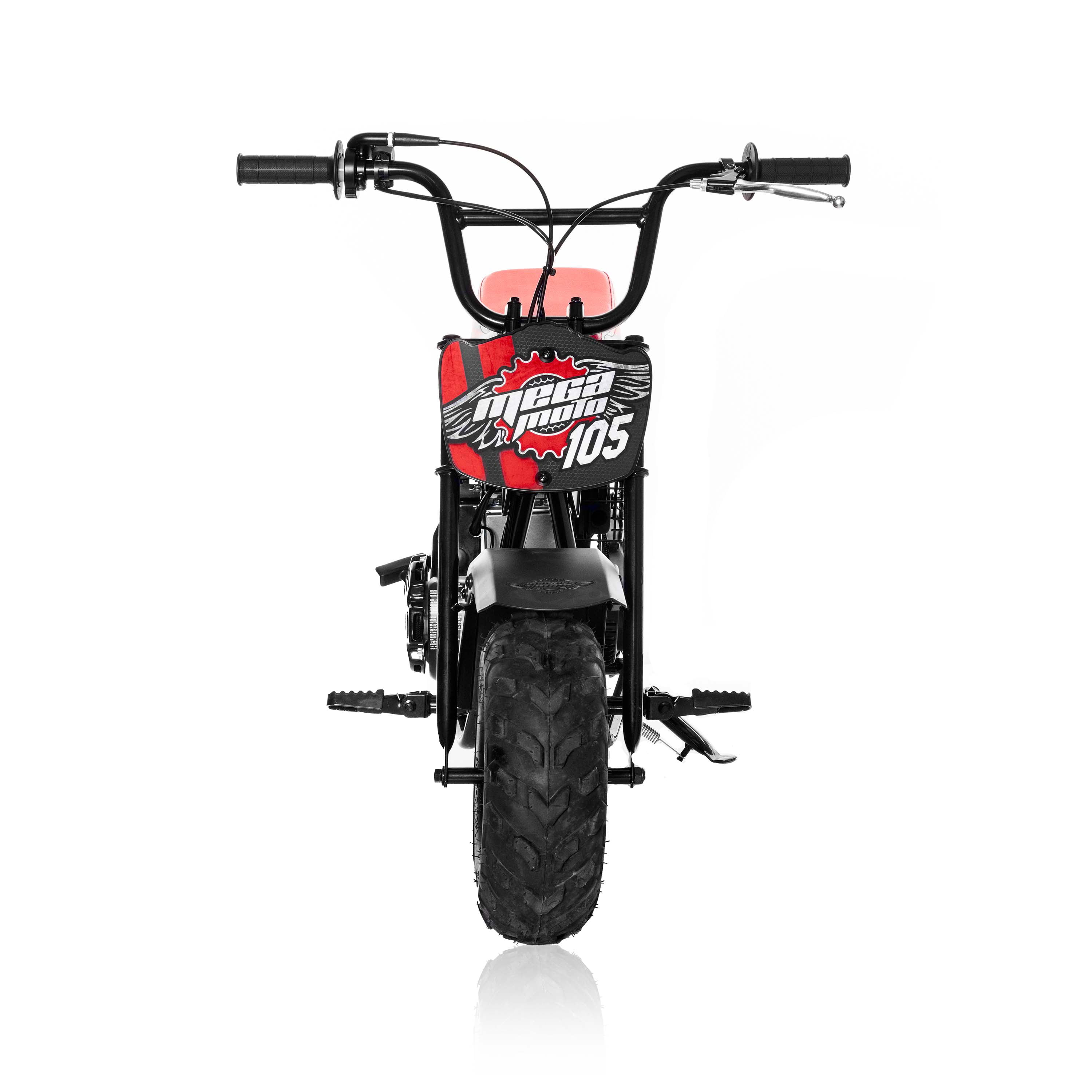 Monster Moto Classic Gas-Powered Mini Bike, Black With Pink And Red Decals