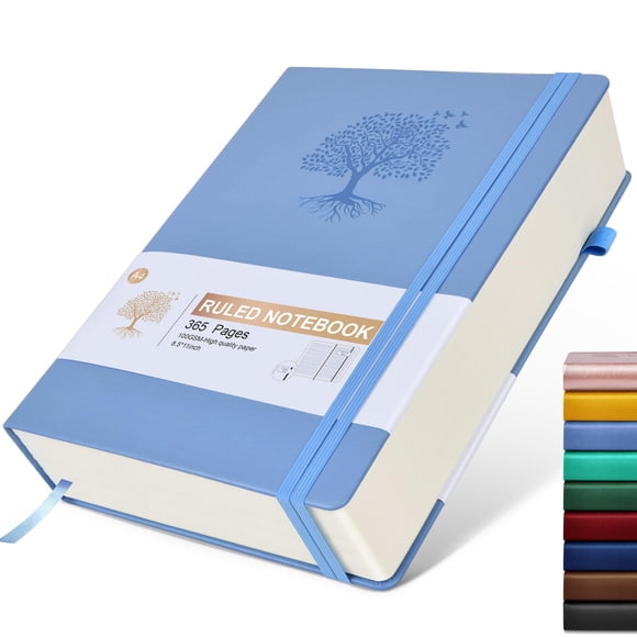 Cuaderno de Diario con Hojas Rayadas Ansopu 365 Páginas A4 Cuero Azul