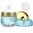 thumbnail image 1 of SHIMIDO Body Powder Puff and Container 3.15 "" Contenedor de polvo corporal vacío portátil para bebés y mujeres, caja de polvo suelto con tapas para baño, viajes y uso doméstico (flor grande), 1 of 5