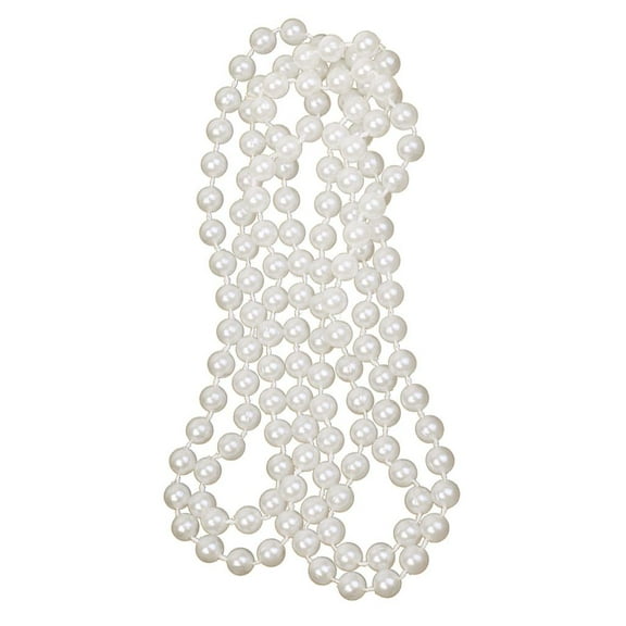 Vintage Long White Pearls Necklace Costume