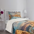 thumbnail image 3 of Ambesonne Venice Quilted Bedspread Set 2 Pcs, Canal Grande Italy Image, Twin Size, Sky Blue Champagne, 3 of 5