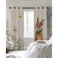thumbnail image 4 of Flower Rabbit Blackout Curtains for Bedroom Living Room Darkening Curtains 63 Inches Long Butterfly Daisy Botanical Plant Green Window Curtain 2 Panels Set Window Treatment Grommet Drapes 42"x63", 4 of 9