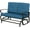 Blue, variant on SUNCROWN Outdoor Swing Glider Rocking Chair Patio Bench for 2 Person, Garden Loveseat Seating Patio Steel Frame Chair Set with Cushion, Peacock Blue
