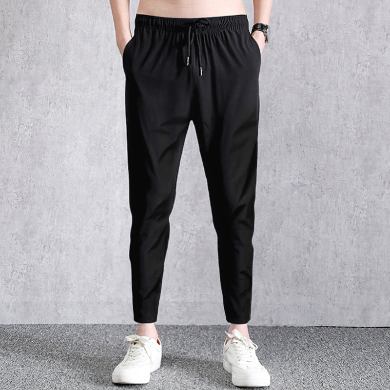 Men's Slim Fit Capri Casual Pants Thin Fashion Viscose Fiber Sports ...
