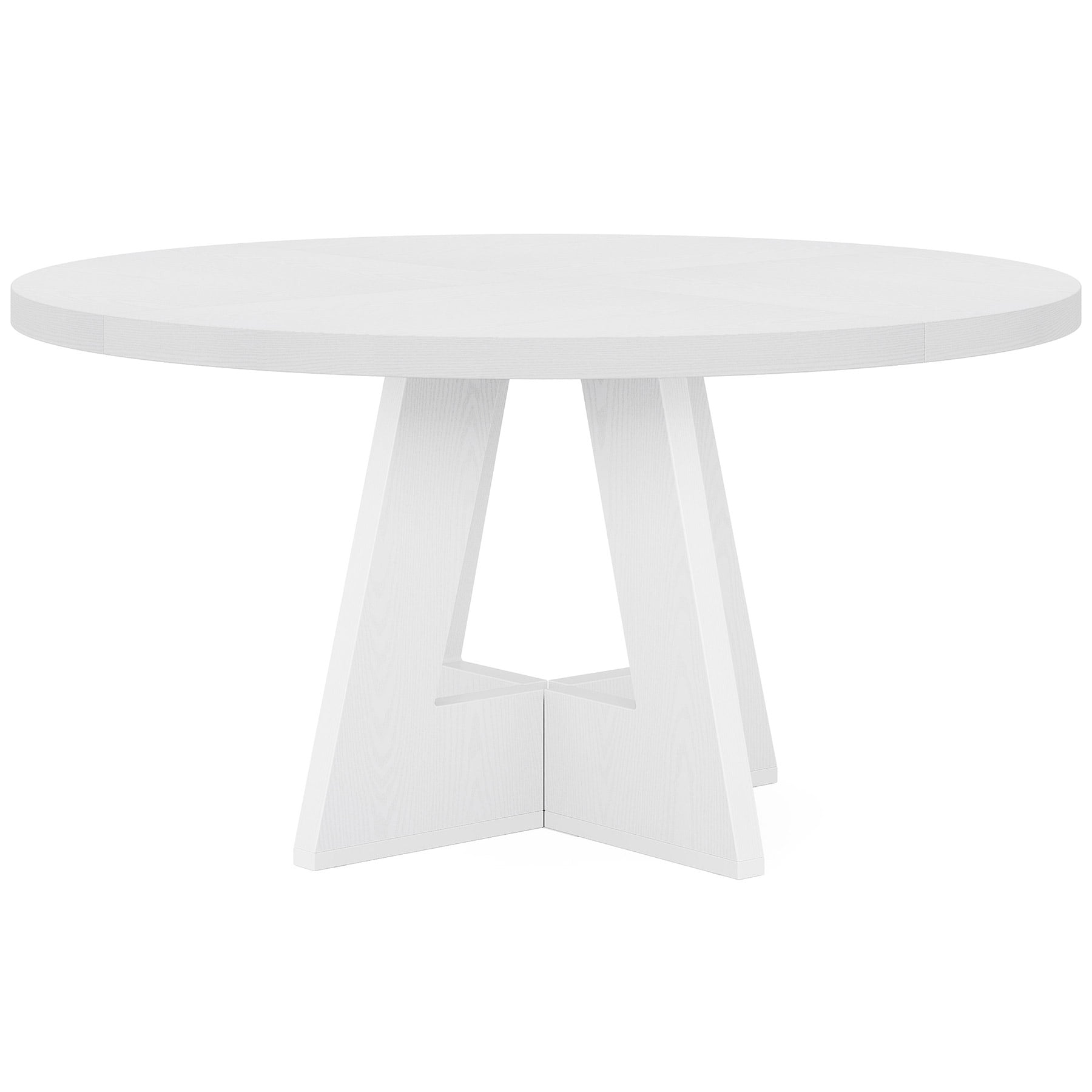 MAYEERTY 47 Inch Farmhouse Round Dining Table, Wooden Kitchen Dinner Table for 4 People with Sturdy Metal Frame
