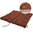 thumbnail image 5 of TOPCHANCES Bench Cushion Swing Chair Cushion Replacement Seat Pad 2-3 Seater Water Repellent Bench Cushion with Ties for Outdoor Garden Patio Furniture, Brown, 120cmx100cm, 5 of 11