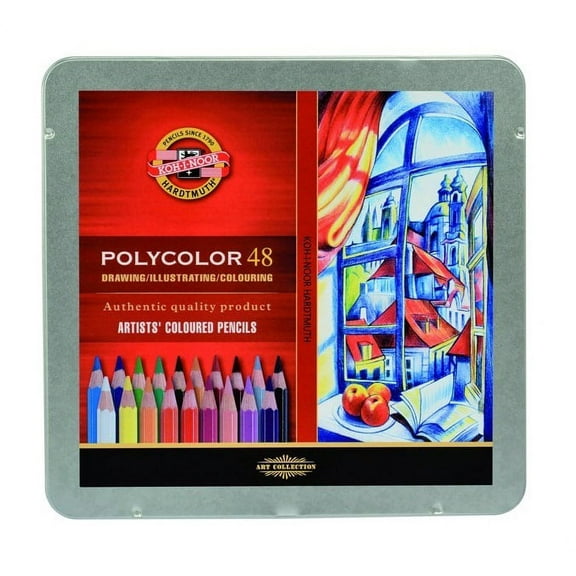 Polycolor Pencil Set, 48 Piece, Assorted Colors in a Tin