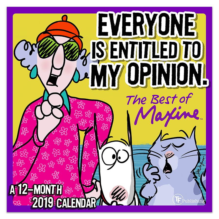 2019 Maxine 7" x 7" January 2019December 2019 Mini Wall Calendar