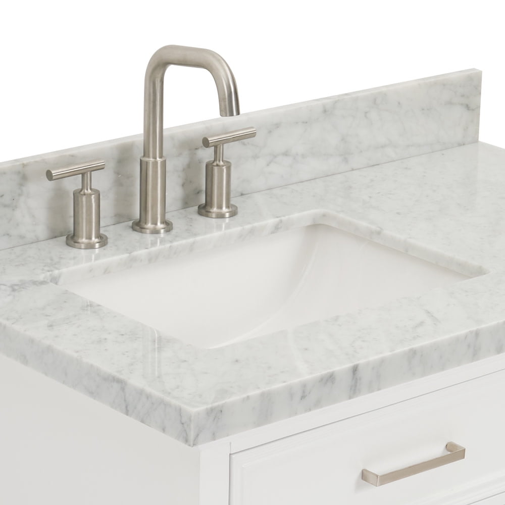 Ariel D037S-L-VO-WHT Kensington 36" Free Standing Single Basin Vanity Set - White