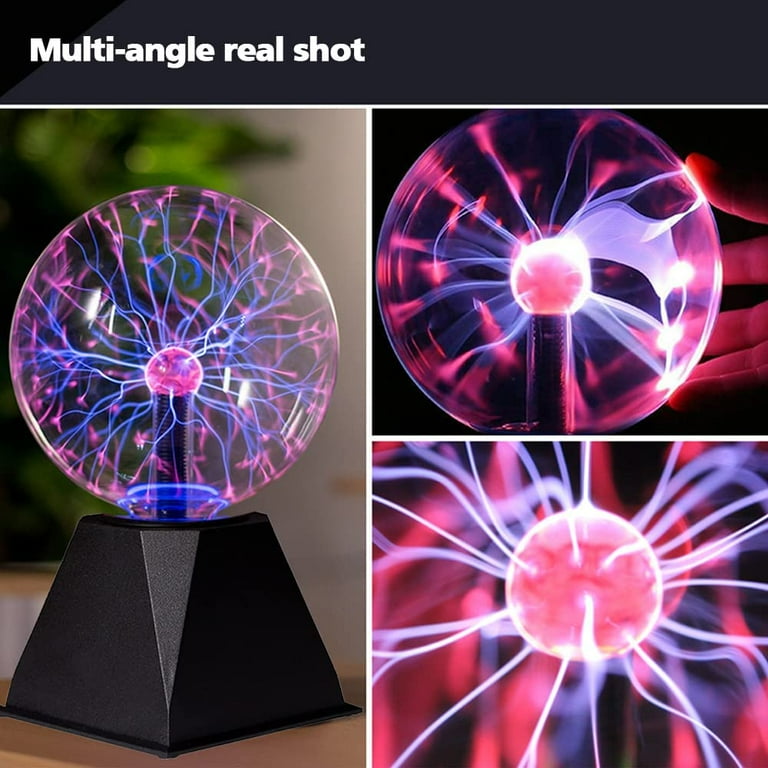 Katzco 7 Plasma Ball - Nebula Sphere, Thunder Lightning - Plug-in  Electricity Ball - Touch and Sound Sensitive Plasma Globe for Parties,  Decorations